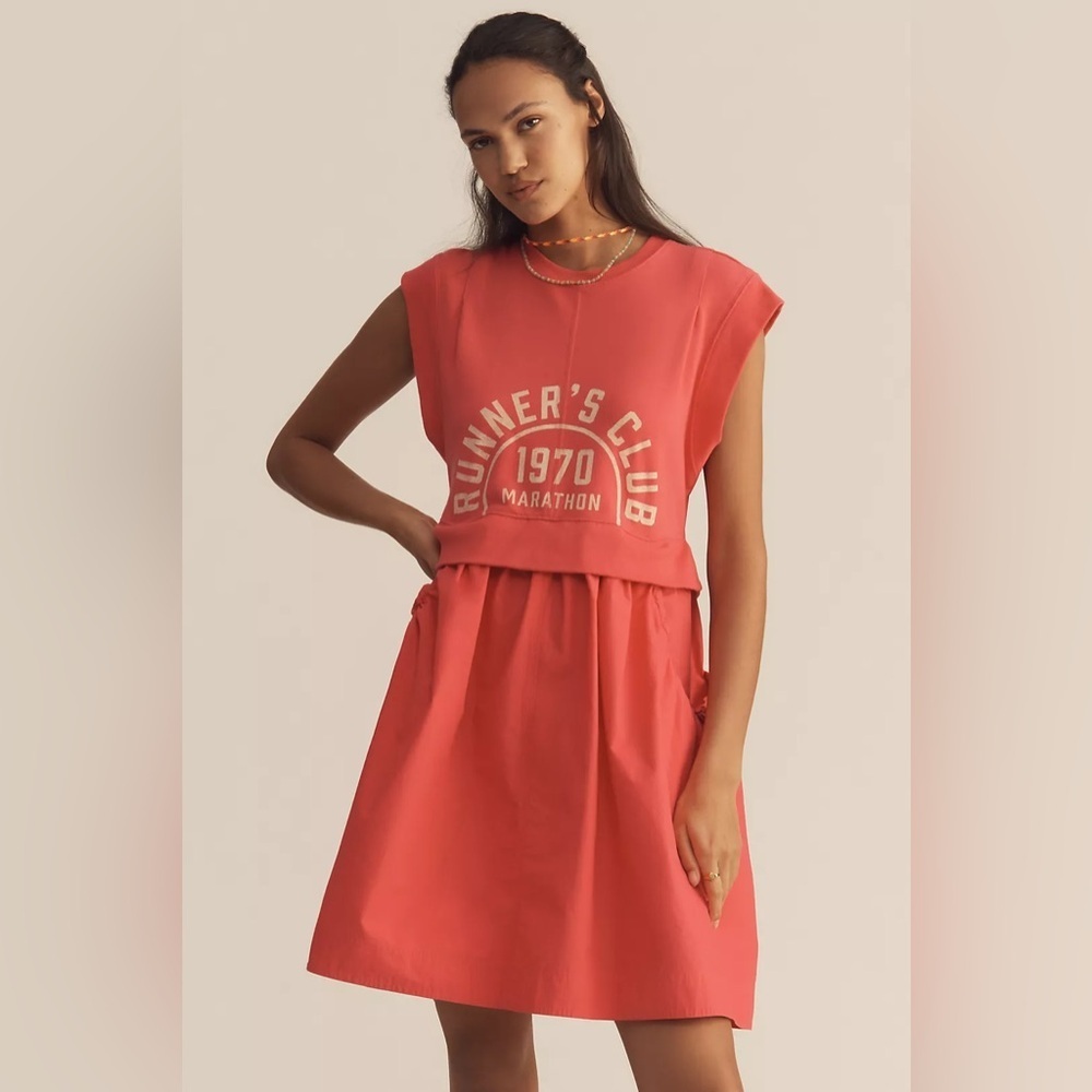 NWT! Anthropologie Daily Practice Gardenia Muscle Tank Twofer Dress - Size XXS 🌺